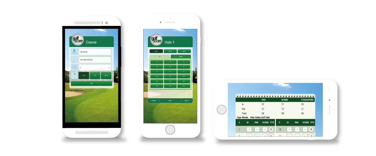 Golf Score app, beschikbaar voor mobiel & tablet