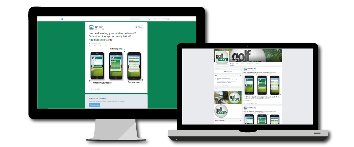 Golf Score app social media campagne voor Facebook en Twitter